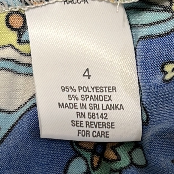 Roz & Ali Floral Design Printed Dress Size 4 - Picture 5 of 5